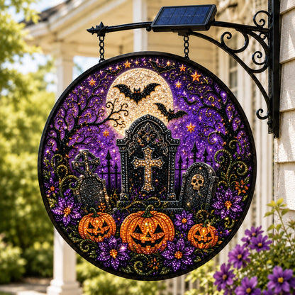 💥LAST DAY 57% OFF - 🎃 Solar Halloween LED Hanging Sign Light 👻 (📦Buy 2 Free Shipping)