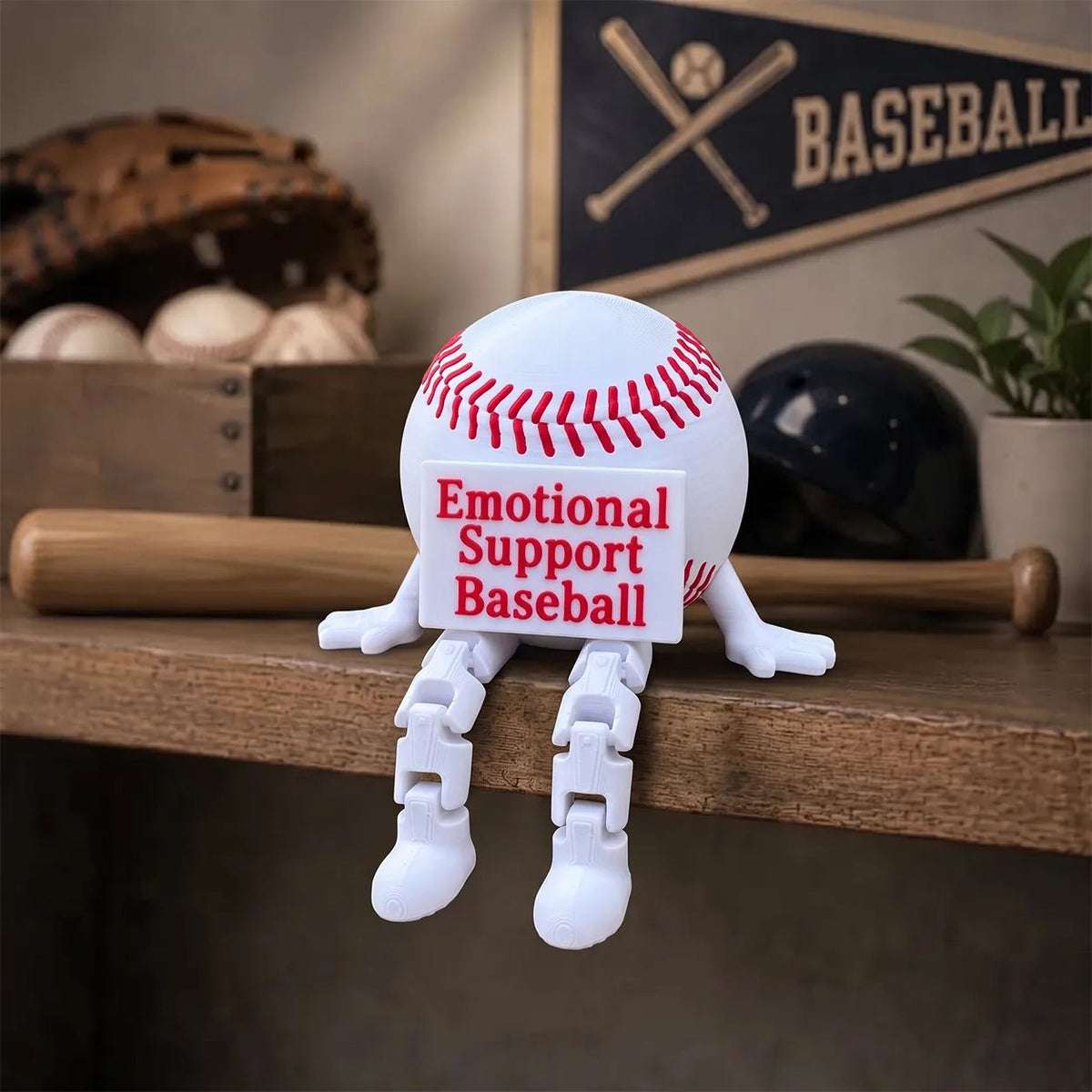 🏈 Emotional Support Sports Buddy™ – Funny Football, Tennis & Baseball Desk Companion