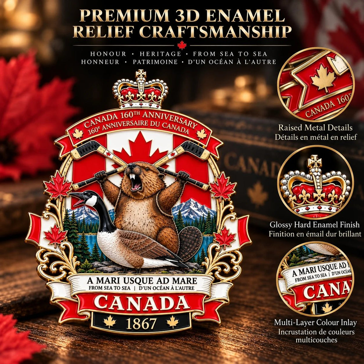 🍁 Canada 160th Anniversary “A Mari Usque Ad Mare” Tribute Badge