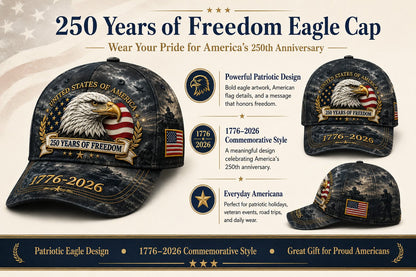 ✨2026 Architecturm®250 Years of Freedom Eagle Cap | Embroidered Patriotic Vintage Baseball Hat – 1776–2026 American Tribute Edition