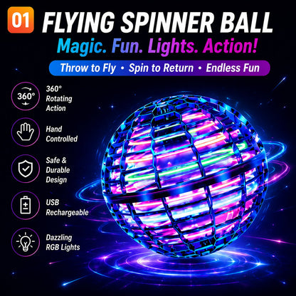 ✨ Flyorb Magic Flying Ball Toy RGB Light Boomerang Spinner