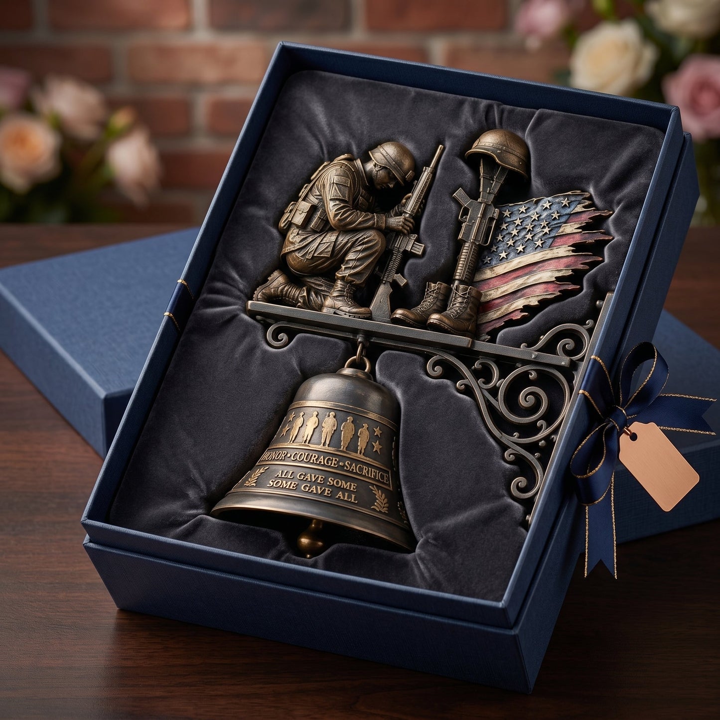🇺🇸🔔 'Honor Courage Sacrifice' Fallen Soldier Wall Bell – A Timeless Tribute to America's Heroes
