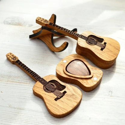 🎸100% Handmade Mini Cute Edition Wooden Guitar Plectrum Case(𝐉𝐚𝐤𝐞 𝐖𝐢𝐥𝐬𝐨𝐧 𝐇𝐚𝐧𝐝𝐦𝐚𝐝𝐞®)