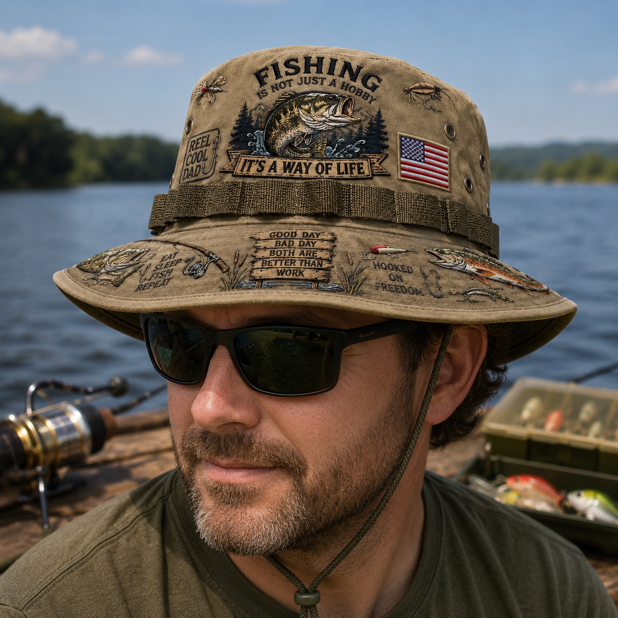 🇺🇸 Last Day Promo: 50% OFF 🎣 Fishing Is a Way of Life Boonie Hat