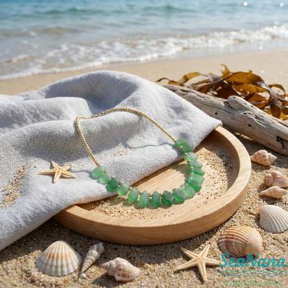 🌈Rainbow Handcrafted Sea Glass Necklace