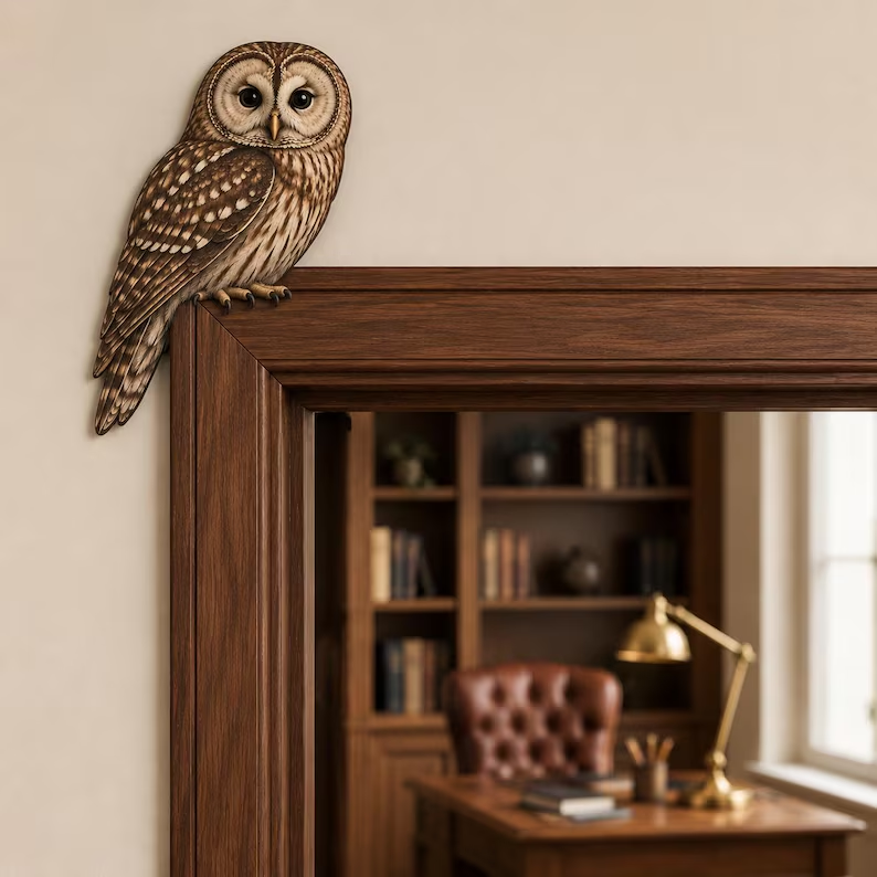 Wooden Chickadee Door Topper