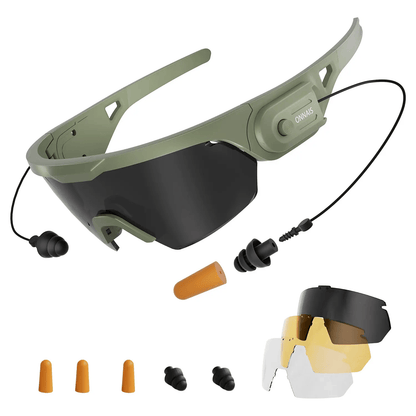 🛡️ 2-in-1 Tactical Anti-Fog Safety Glasses & Retractable Ear Protection