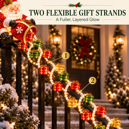 🔥Last Day 50% OFF 🎅 Santa Magic Gift Cascade Railing Light