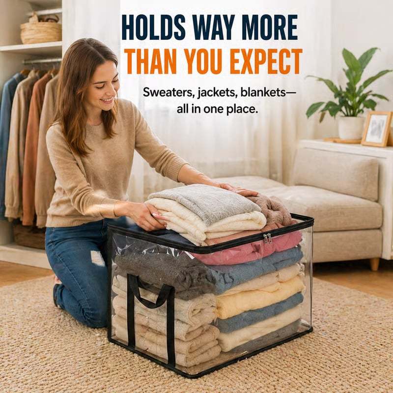 🔥Last Day 50% OFF-📦️Large Dustproof Storage Box with Handle📦️