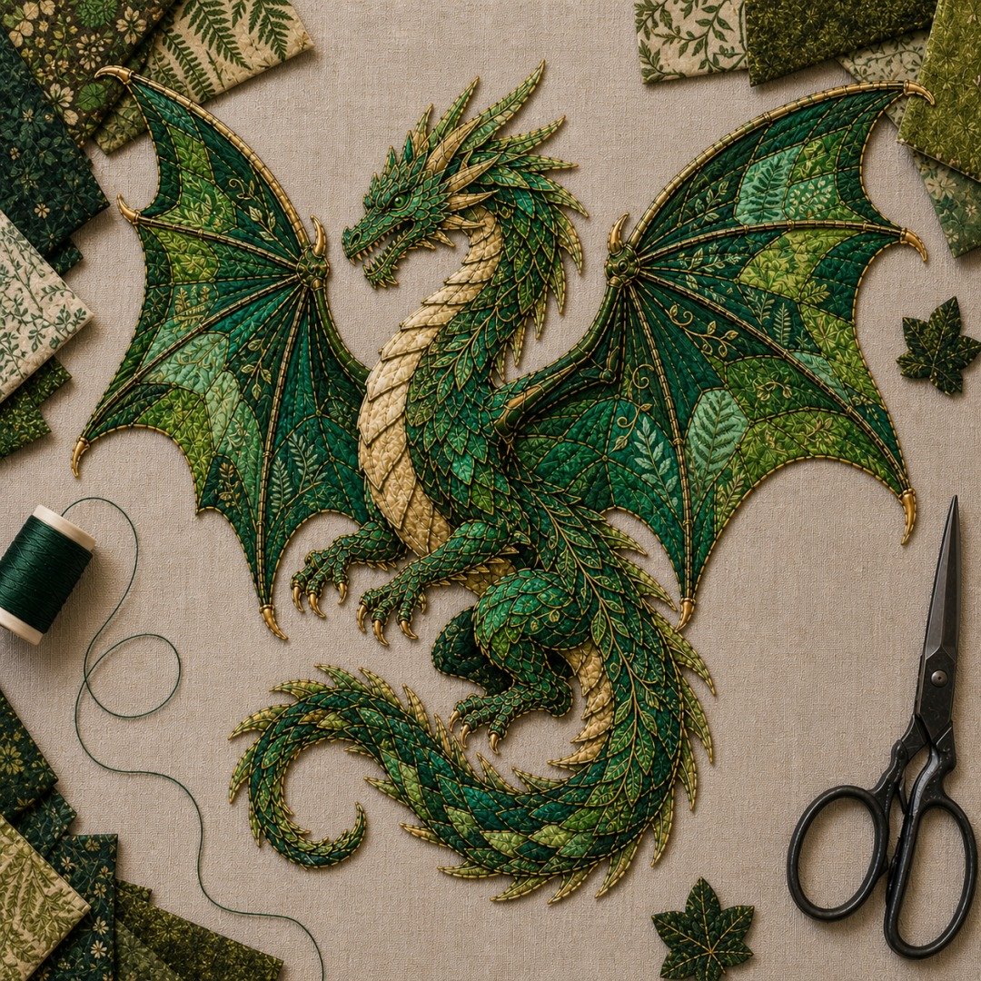 ⏳ Last Day 50% OFF – 🌙 Beginner-Friendly Mythic Wilds DIY Layered Patchwork Art Kit | Complete Kit with Patterned Fabrics, Sewing Materials & Step-by-Step Guide Included 💕
