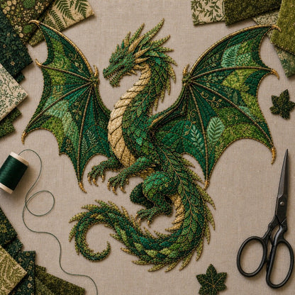 ⏳ Last Day 50% OFF – 🌙 Beginner-Friendly Mythic Wilds DIY Layered Patchwork Art Kit | Complete Kit with Patterned Fabrics, Sewing Materials & Step-by-Step Guide Included 💕