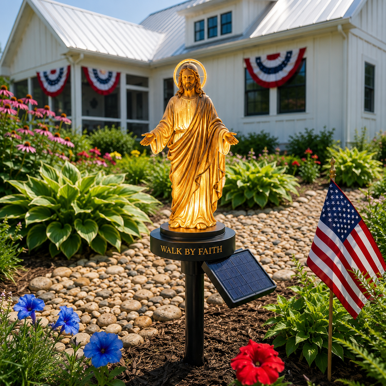 🙏🏻 Walk by Faith Solar Jesus Garden Light – A Peaceful Reminder of His Presence