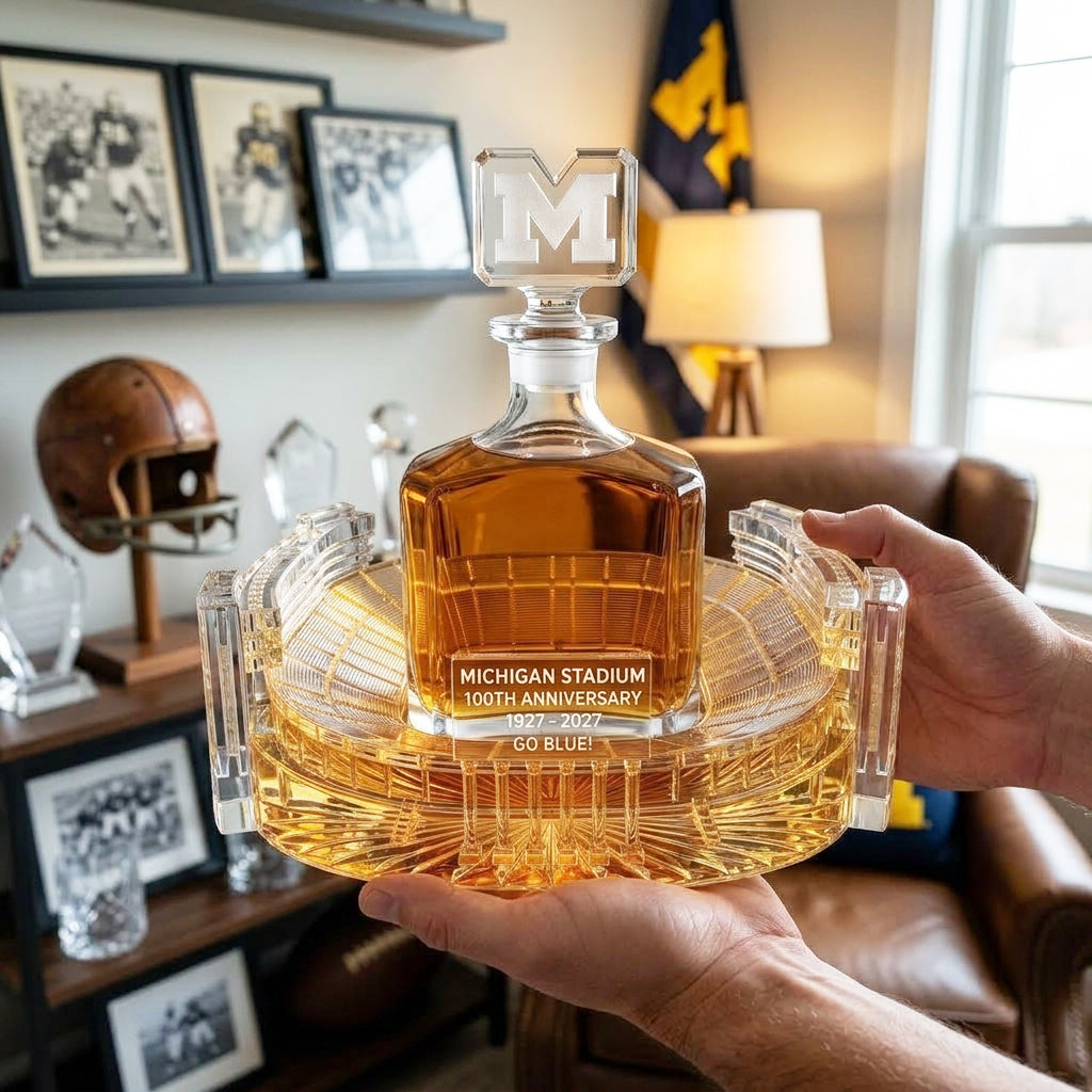 Go Blue! Michigan Stadium 100th Anniversary Edition Whiskey Bottle