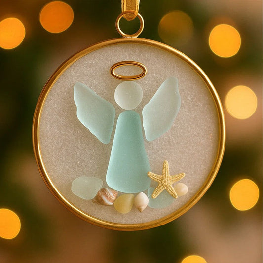 Sea Glass Angel Ornament