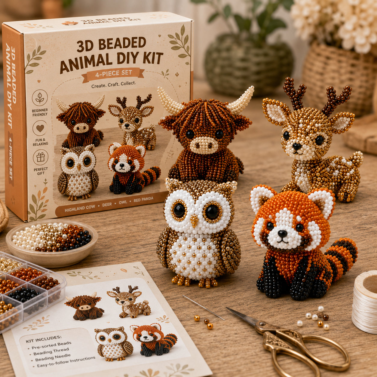 🔥Last Day 50% OFF - 🧵✨ Tiny 3D Beaded Animal DIY Kit