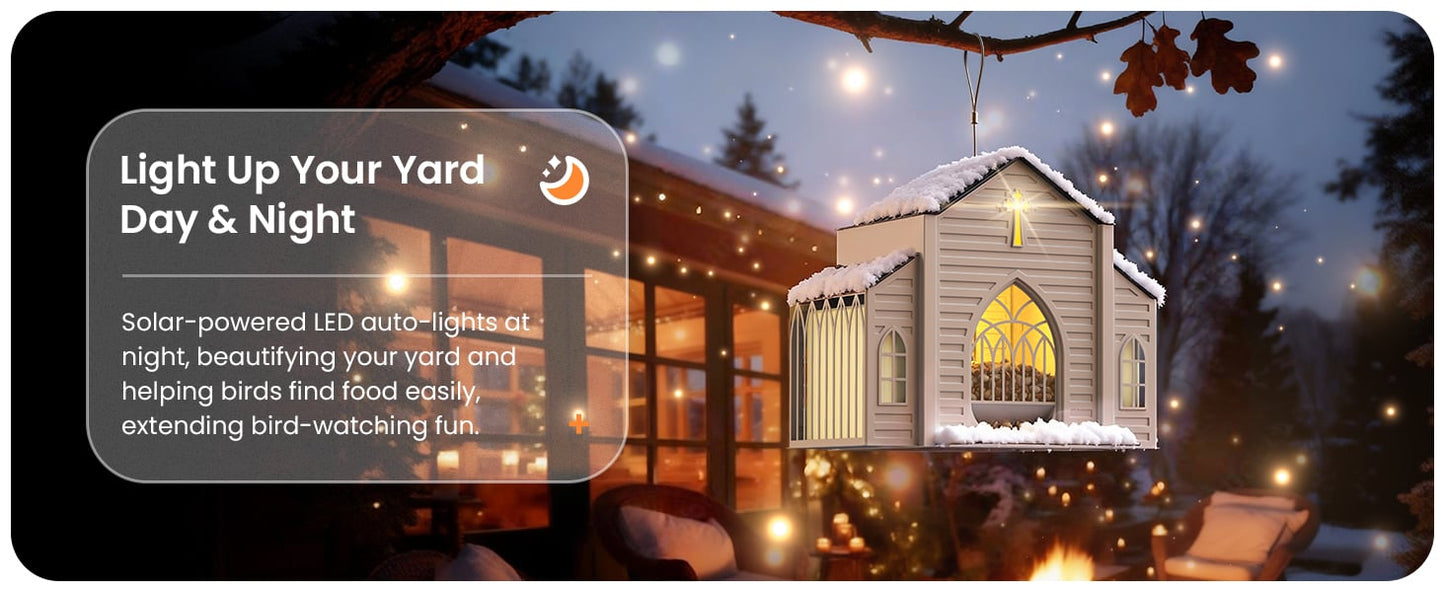 ✝️Last Day 50% OFF-🔥Church-Shaped Solar Bird Feeder🎁