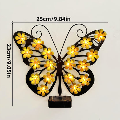 Solar Lights Outdoor Metal Butterfly Wall Decor