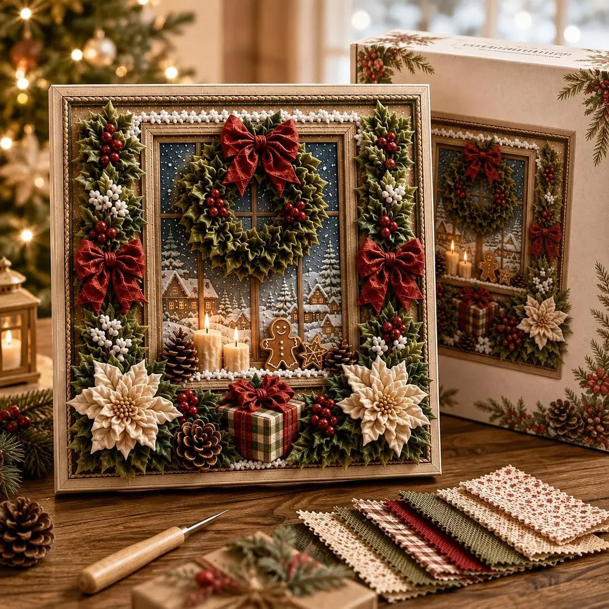 🖼️3D Christmas Fabric Poke Art Kit