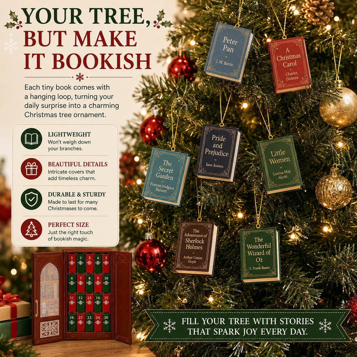 Last Day 49% OFF – 📚 25-Day Mini Book Advent Calendar – A Book Lover's Christmas Countdown