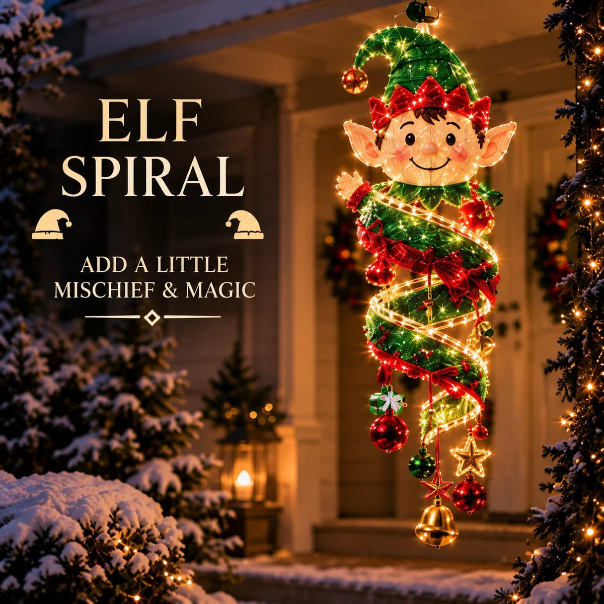 ⏳ Last Day 49% OFF – 🎄Christmas Magic Spiral™ Hanging LED Light Collection