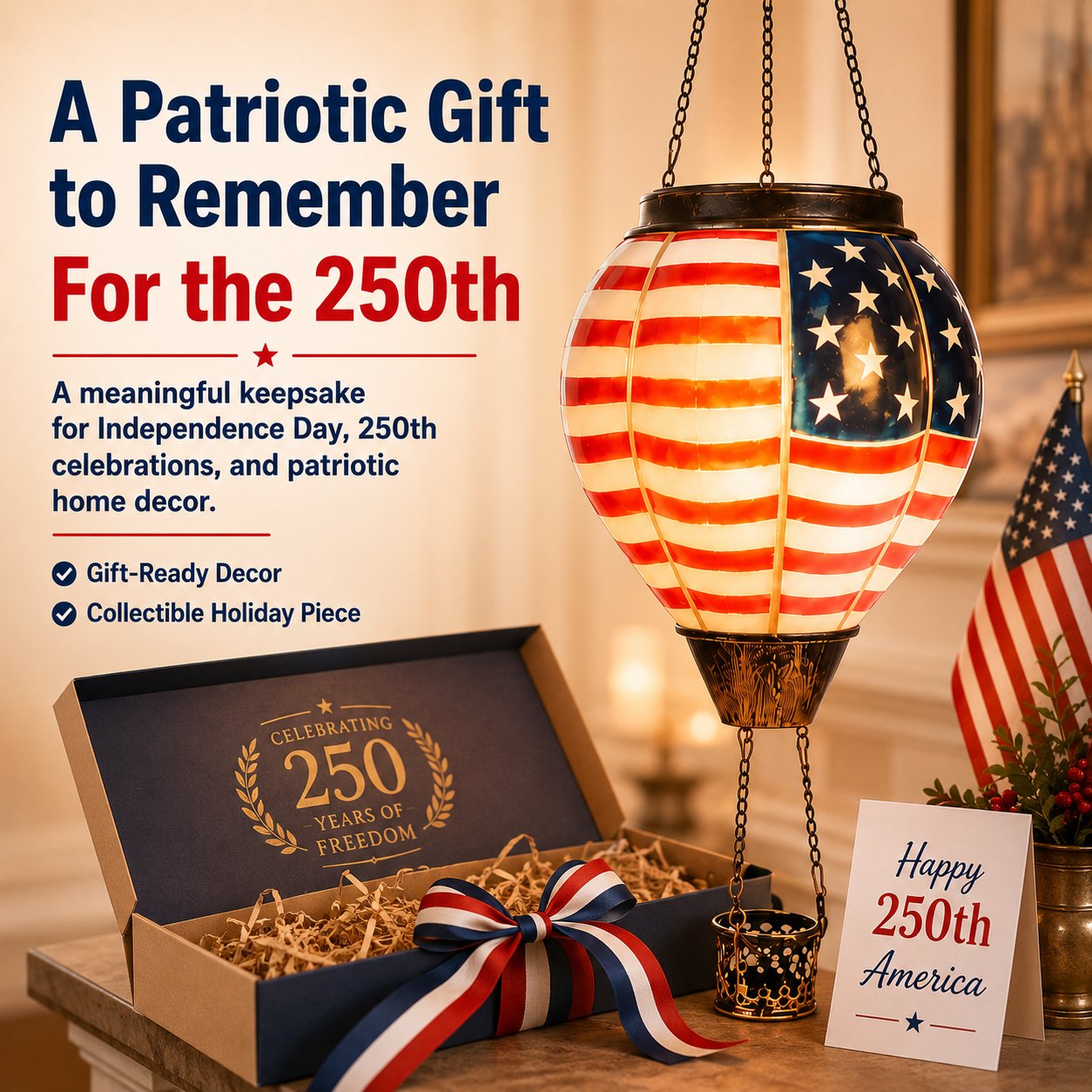 🔥LAST DAY 50% OFF -Buy 2, Get Free Shipping — 250th Anniversary Edition Solar Hot Air Balloon Lanterns