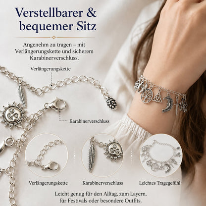 Mystisches Vintage-Charm-Armband für Damen – Celestial Gothic Boho Schmuck🔮✨