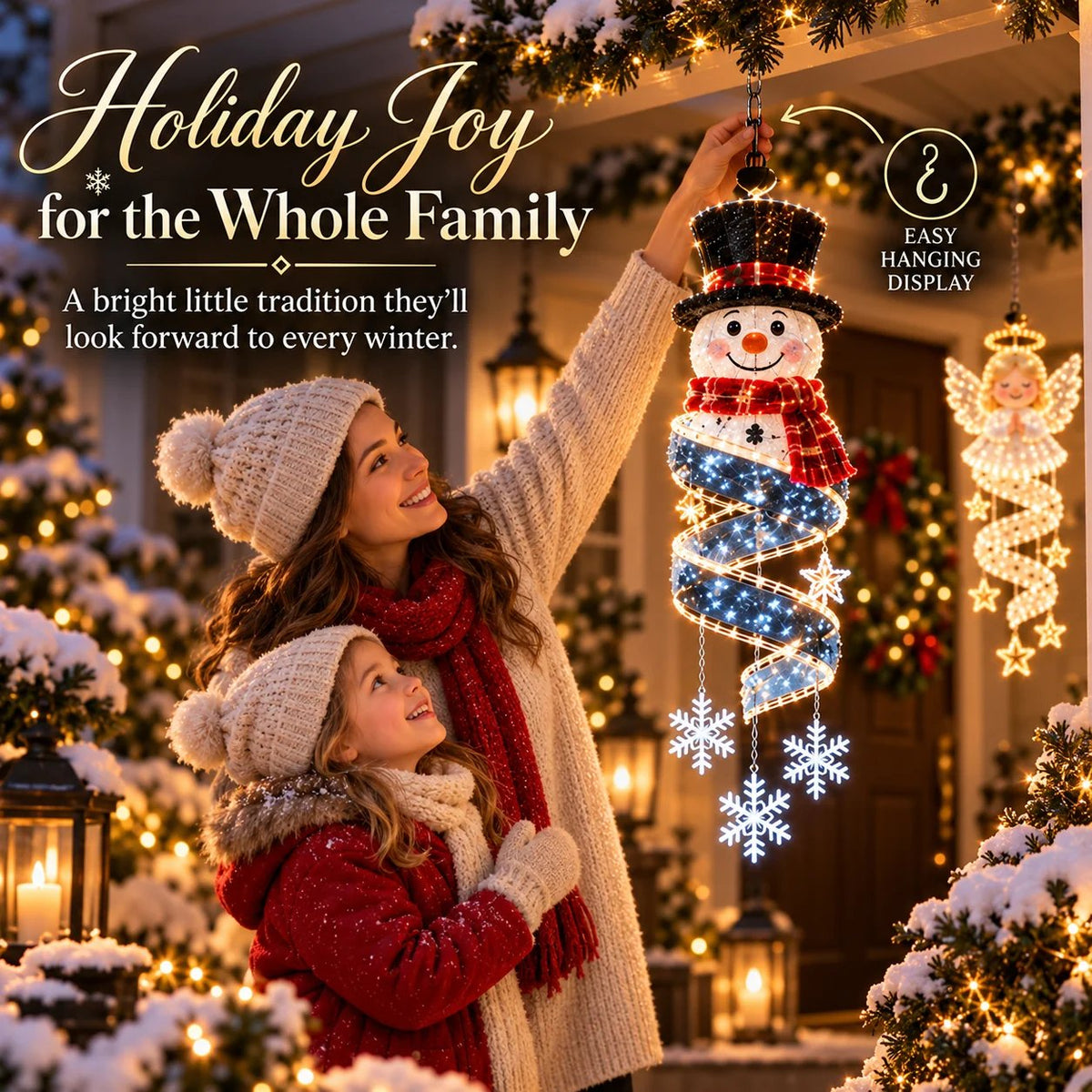 ⏳ Last Day 49% OFF – 🎄Christmas Magic Spiral™ Hanging LED Light Collection