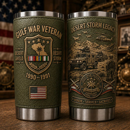 🔥 Last Day Promo: 49% OFF-🇺🇸 Gulf War Veteran Desert Shield & Desert Storm Tribute Tumbler