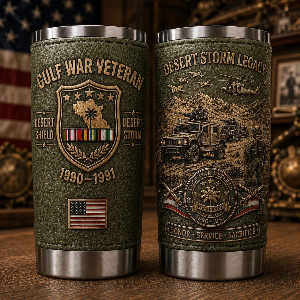 🔥 Last Day Promo: 49% OFF-🇺🇸 Gulf War Veteran Desert Shield & Desert Storm Tribute Tumbler