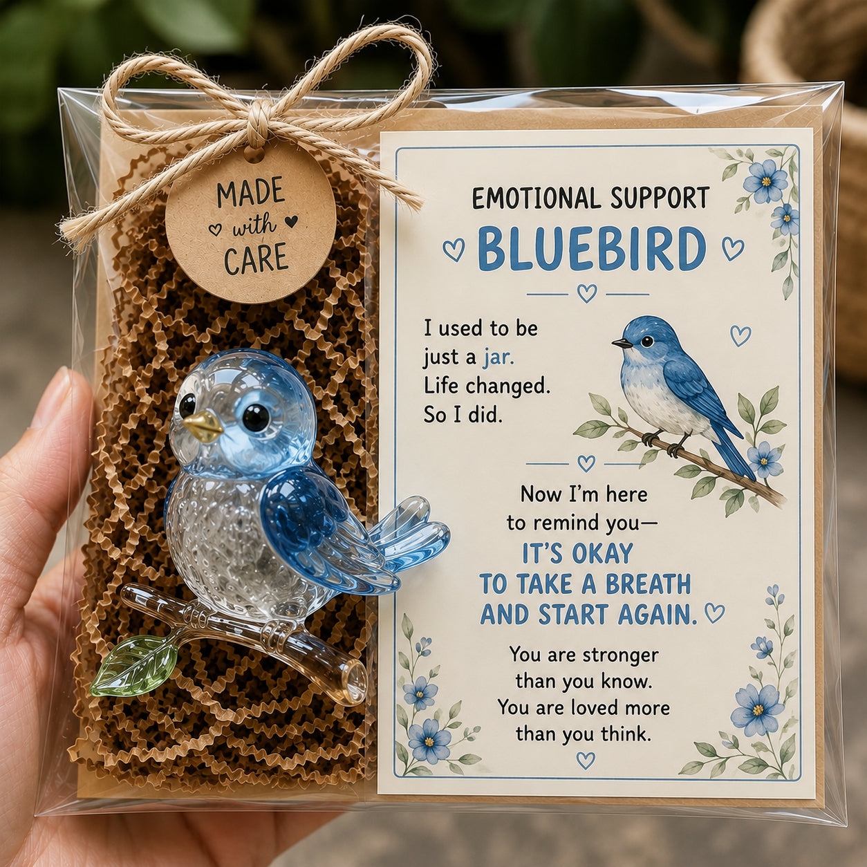 🌸🐝 Emotional Support Glass Animal Gift Set – A Meaningful Little Reminder That You Matter 💕