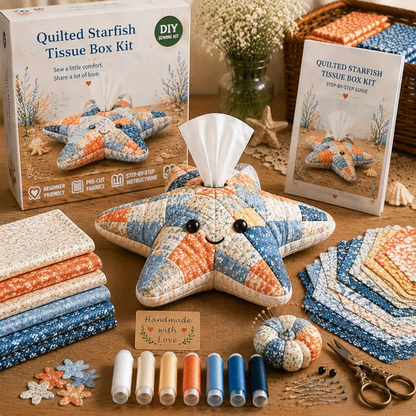 🧵 Quilted sea Animal Tissue Box DIY Kit💖
