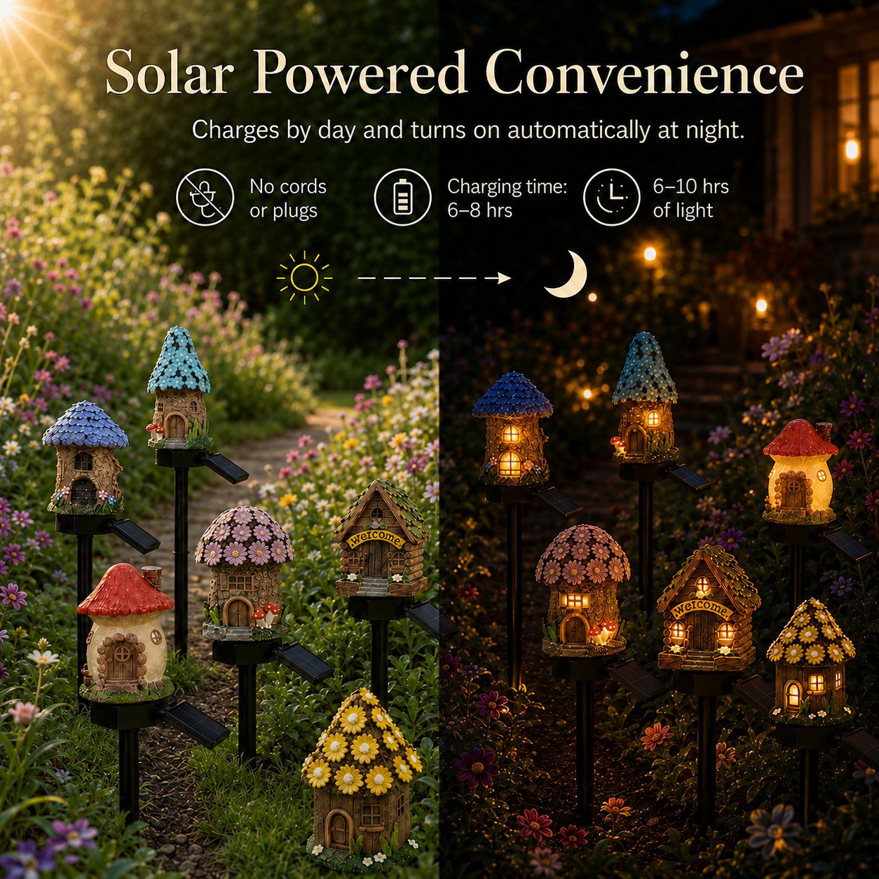 🔥Last Day 49% OFF🍄Solar Fairy-Tale Mushroom Cottage Garden Light💡