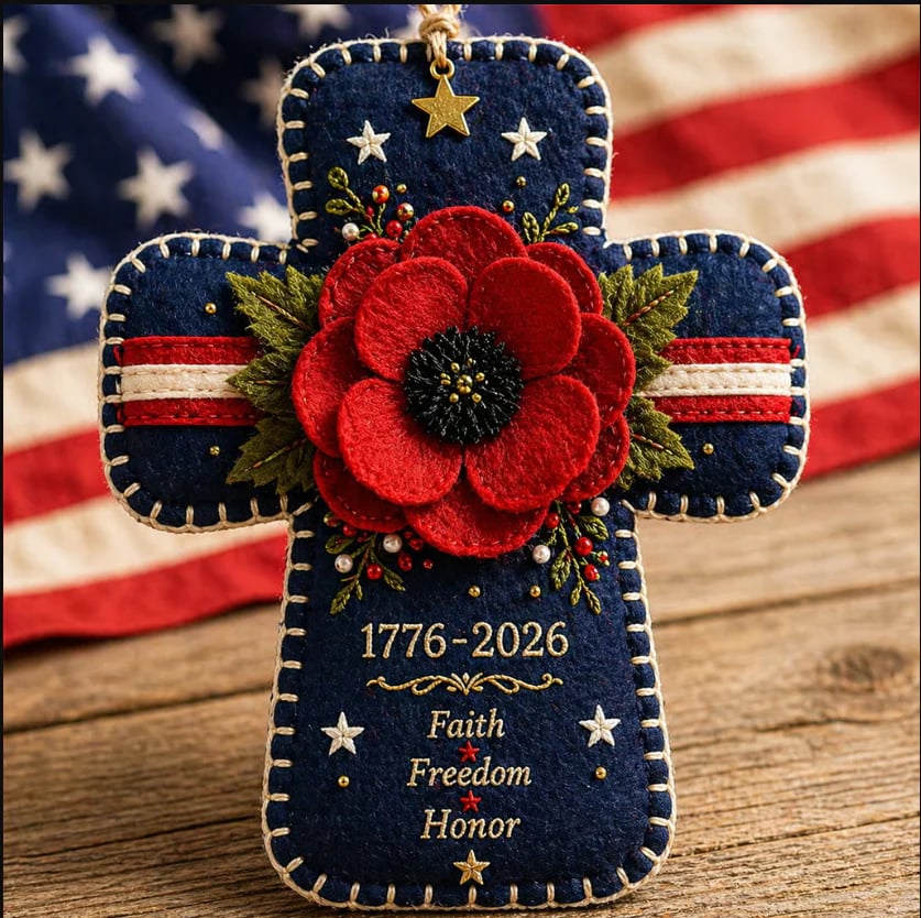 🔥LAST DAY 49% OFF-🎉DIY Patriotic Poppy Cross Ornament Kit