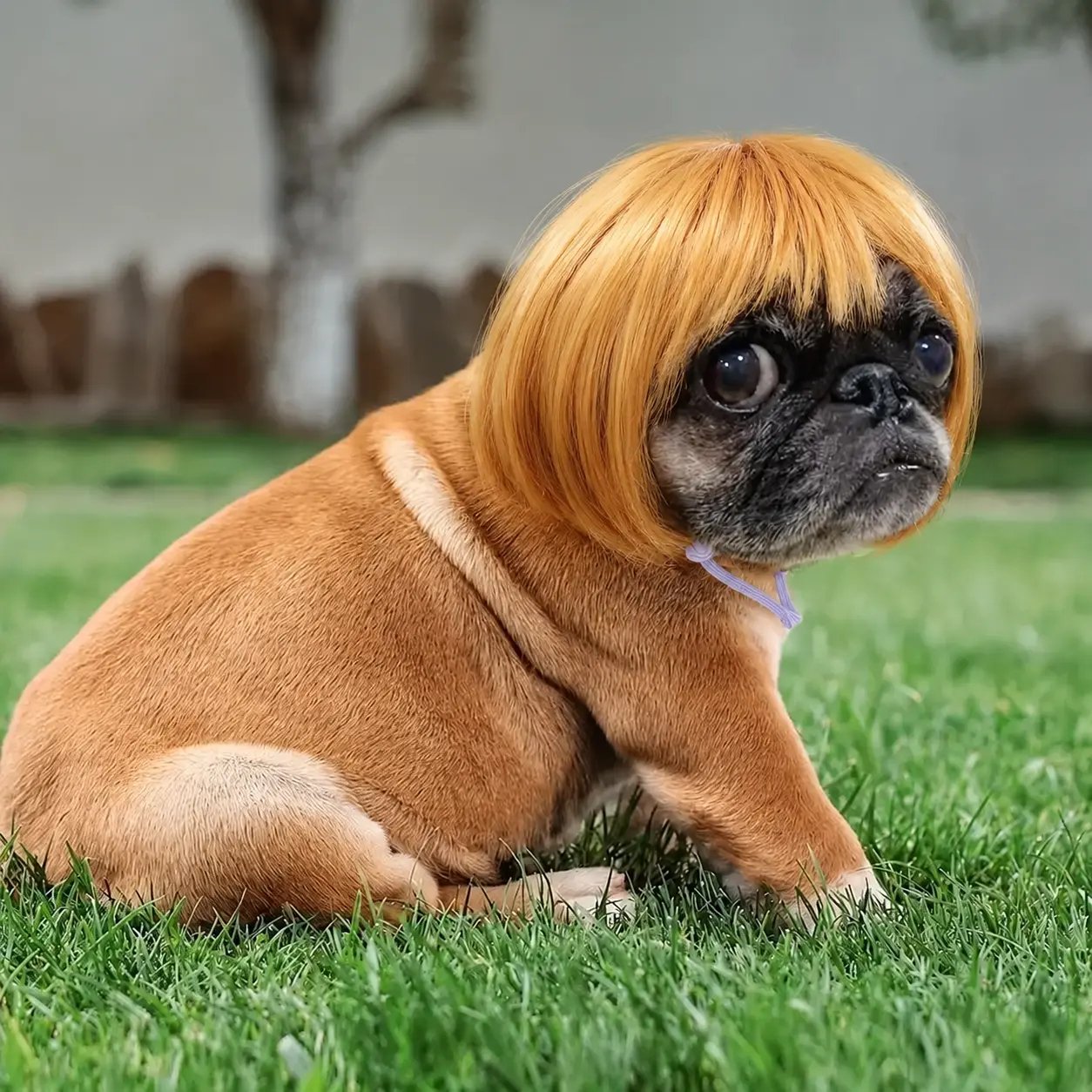 Cute Short Hair Wig Pet Headband