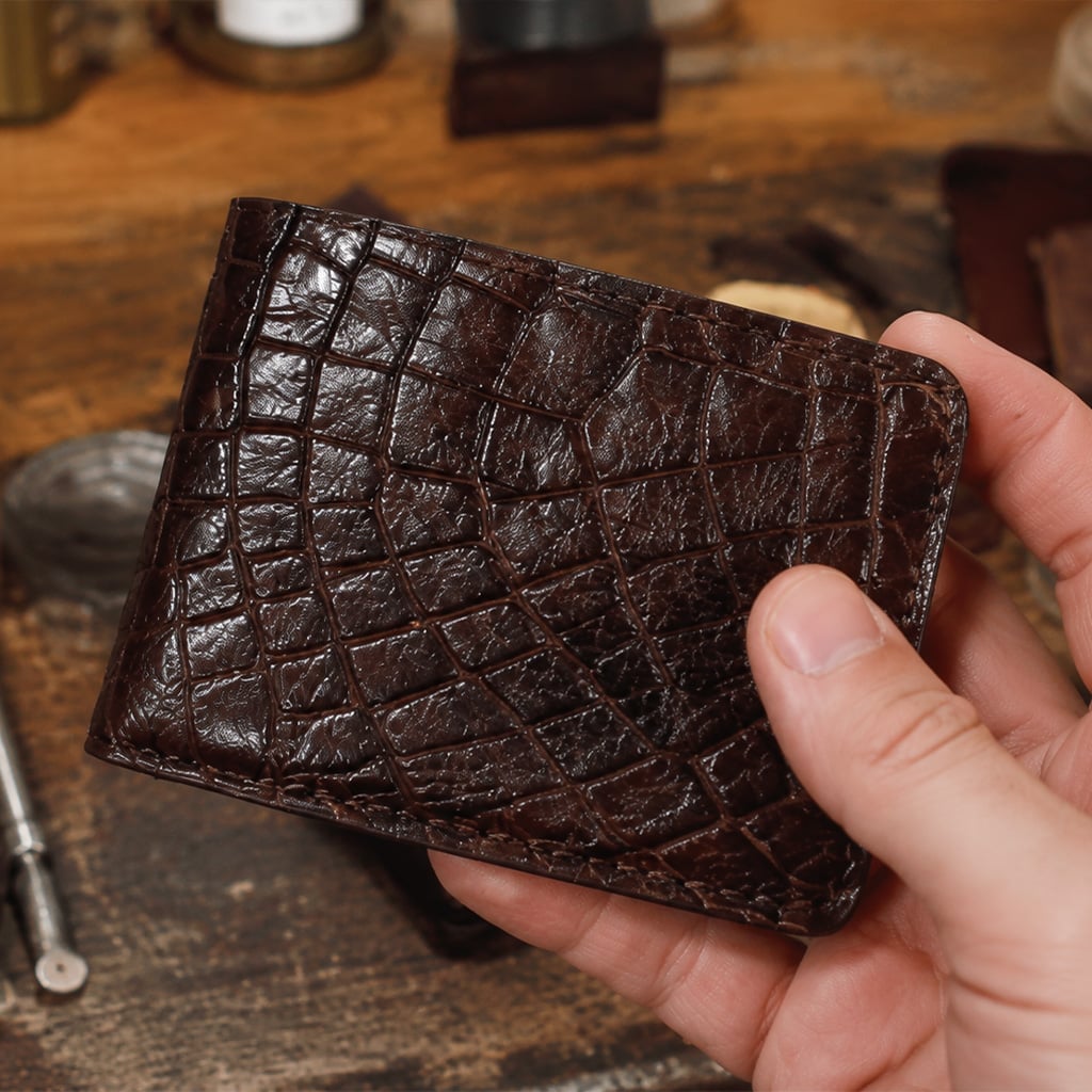 100% Handmade Genuine Alligator mississippiensis Wallet (Handmade by James Marshall®)
