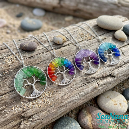 🌳Handmade Tree of Life Sea Glass Pendant＆Ornament