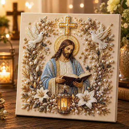 🔥 Last Day 49% OFF – ✝️ DIY Jesus Pearl Art Kit | 3D Pearl-Style Christian Artwork for Prayer Corners & Faith Gifts