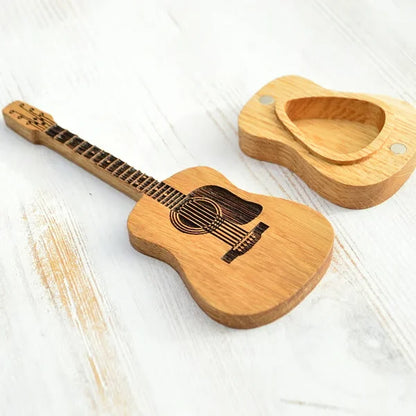 🎸100% Handmade Mini Cute Edition Wooden Guitar Plectrum Case(𝐉𝐚𝐤𝐞 𝐖𝐢𝐥𝐬𝐨𝐧 𝐇𝐚𝐧𝐝𝐦𝐚𝐝𝐞®)
