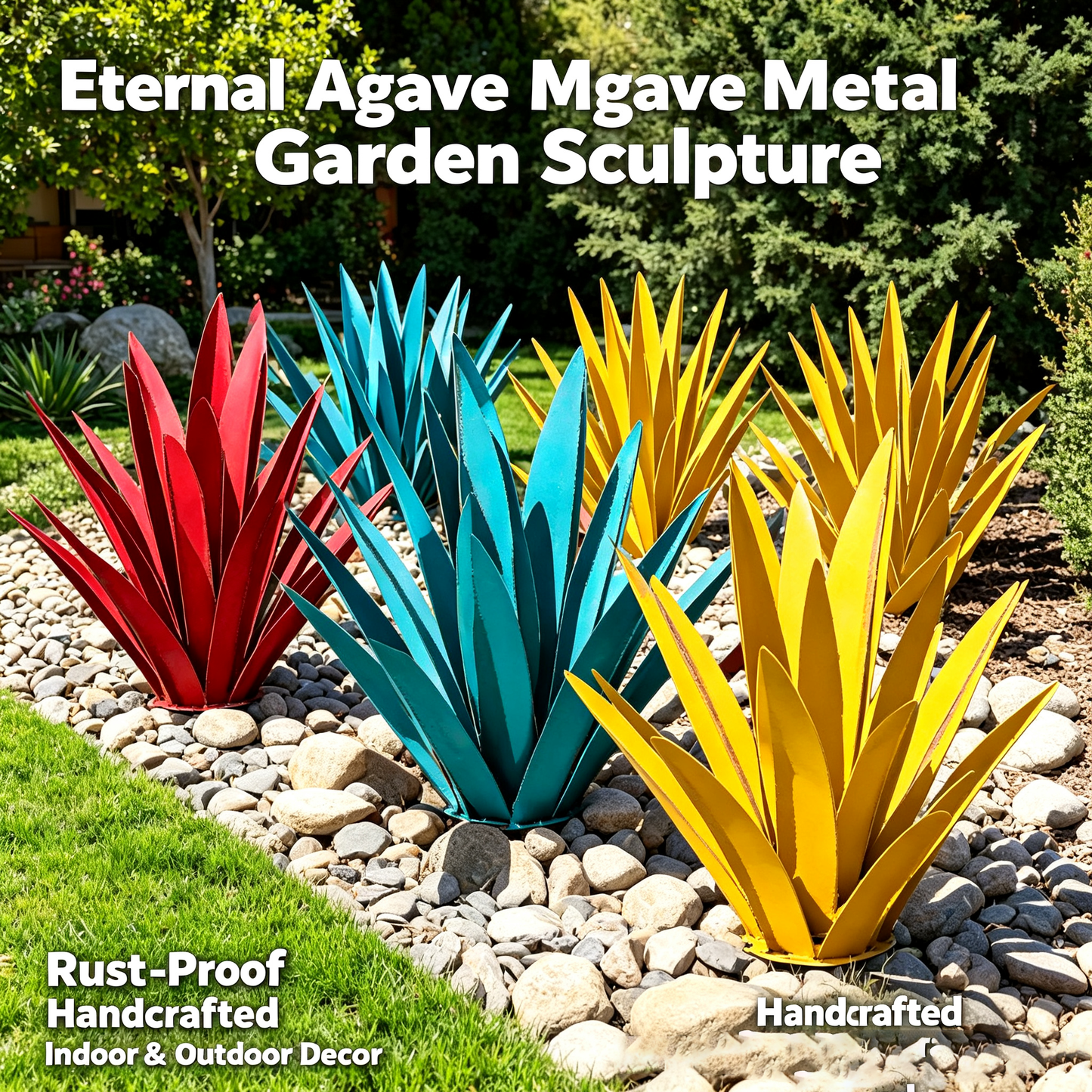 🌵Eternal Agave Handcrafted Metal Garden🏡