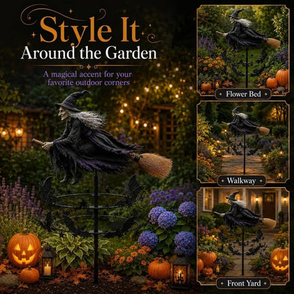 🎃🧙‍♀️All Saints' Day Promotion 49% OFF🕯️🔥🧙‍♀️🧹 Enchanted Witch Garden Wind Spinner – Where Witches Fly and Bats Dance
