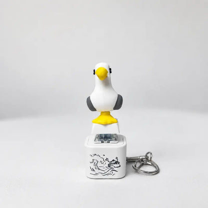 🕹️Seagull “MINE!” Button Keychain – Real Sound & LED Light 🎶💡