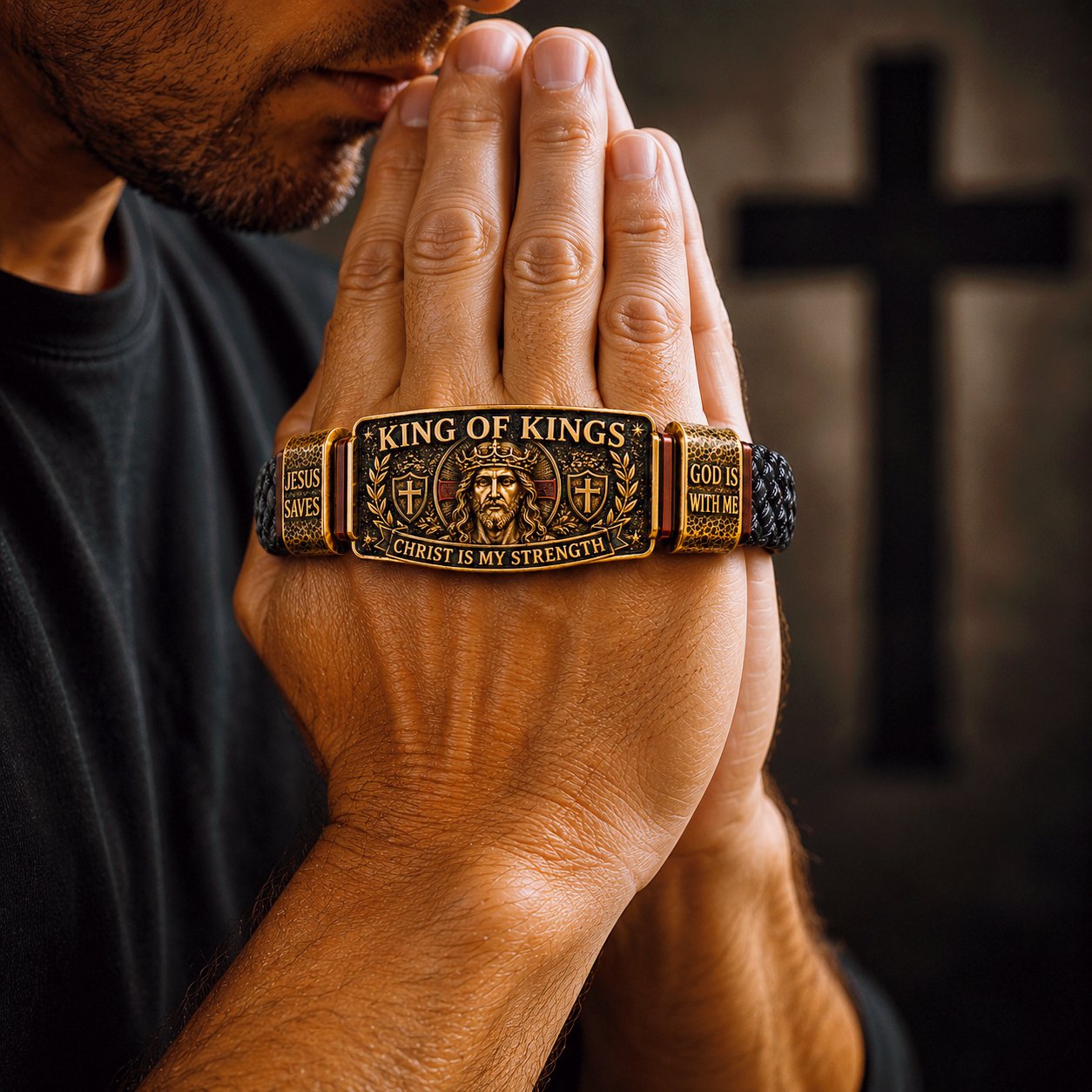 🔥LAST DAY 50% OFF ✝️CHRIST IS MY STRENGTH: Father’s Day Faith Bracelet, Daily Spiritual Reminder for Christian Dads