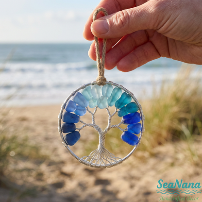 🌳Handmade Tree of Life Sea Glass Pendant＆Ornament