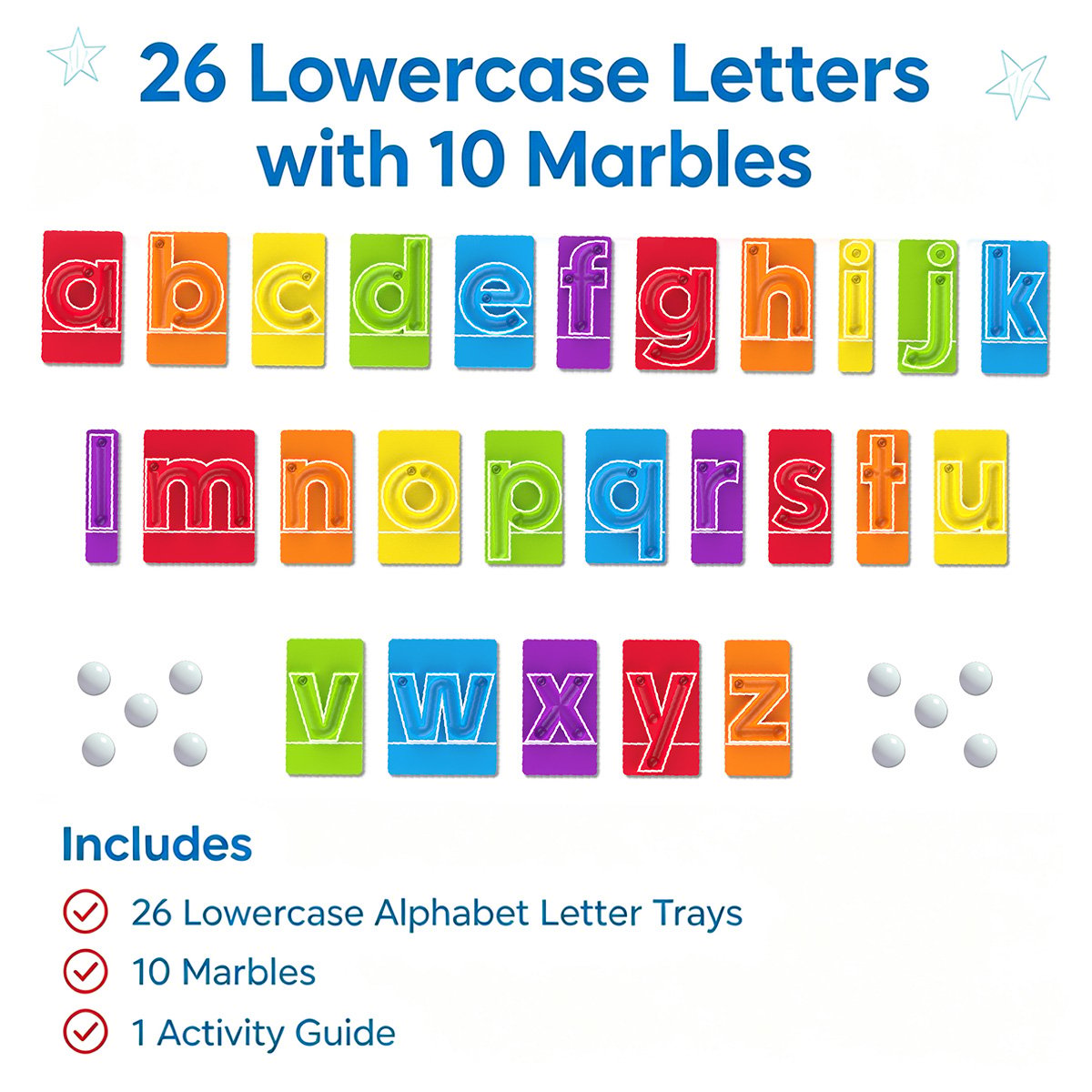 ✨🔤Marble Tracers - Lowercase Letters🌀Roll Into Letter-Writing Fun!🎁Activity Guide Include FREE Letter Formation Poem