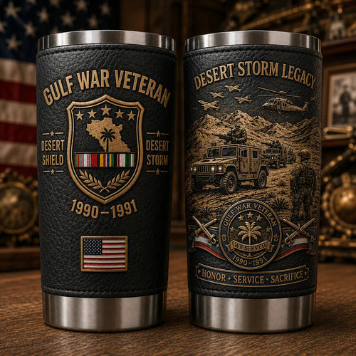 🔥 Last Day Promo: 49% OFF-🇺🇸 Gulf War Veteran Desert Shield & Desert Storm Tribute Tumbler