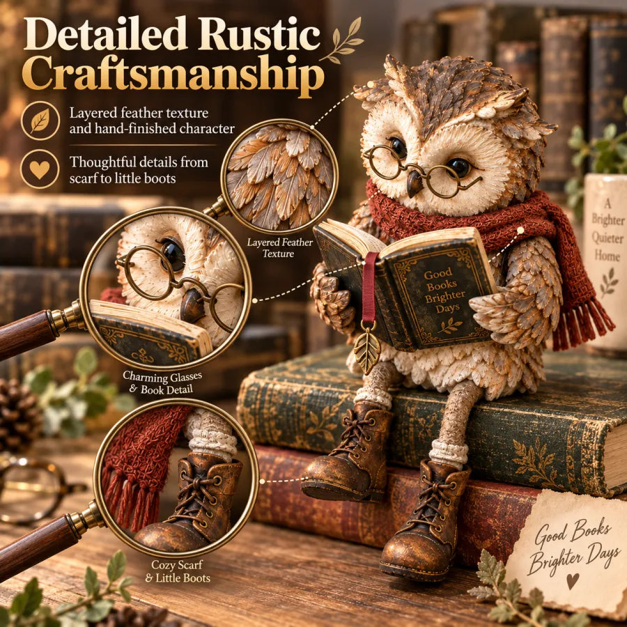 🔥LAST DAY 50% OFF -🦉Reading Owl Figurine