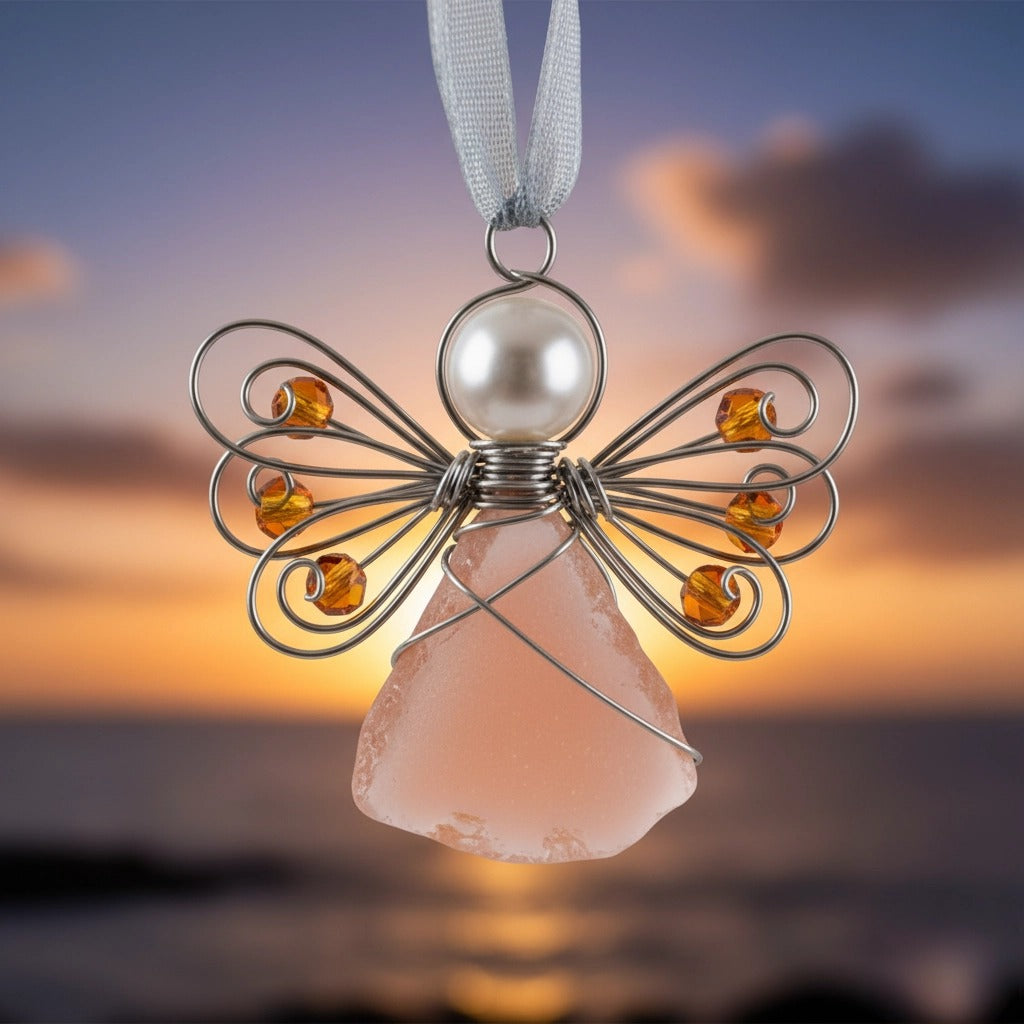 🌊Handmade Sea Glass Angel Ornament(Buy 6 Free Shipping Now)