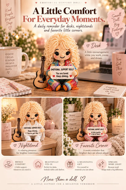🔥LAST DAY 50% OFF - 💗Handmade Crochet Emotional Support Dolls | Country‑Music‑Inspired Encouragement Keepsake Gift With Heartfelt Positive Message Cards
