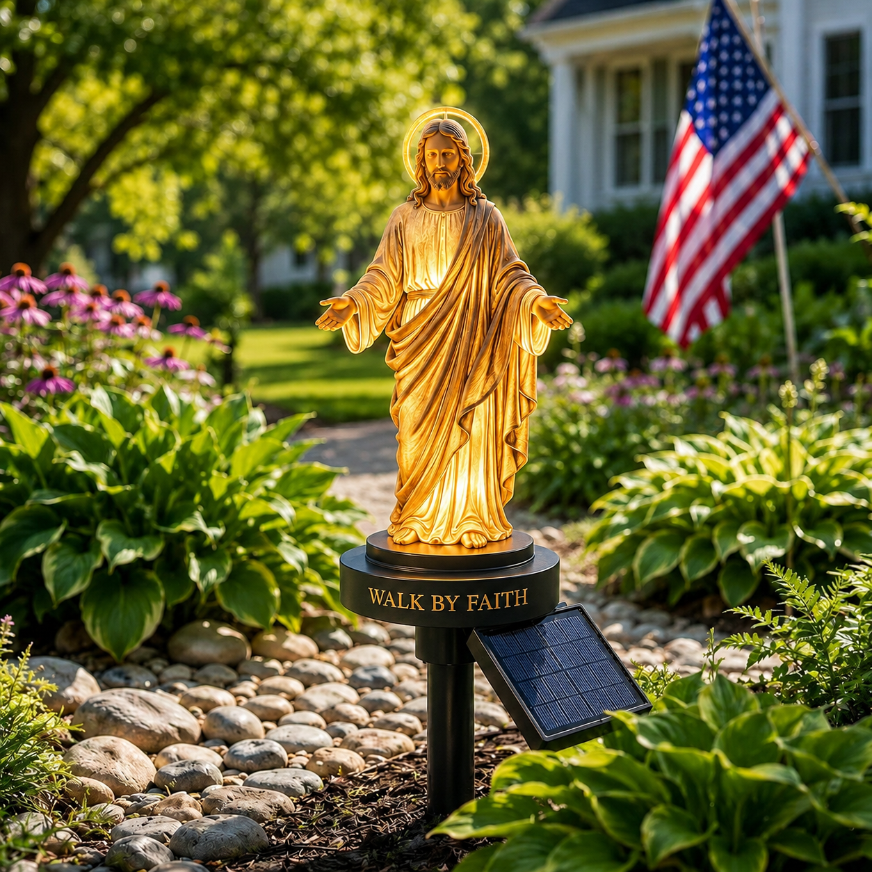 🙏🏻 Walk by Faith Solar Jesus Garden Light – A Peaceful Reminder of His Presence