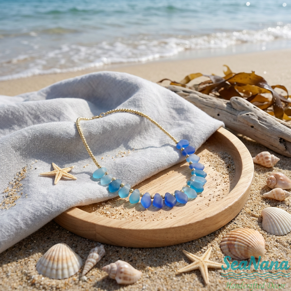 🌈Rainbow Handcrafted Sea Glass Necklace